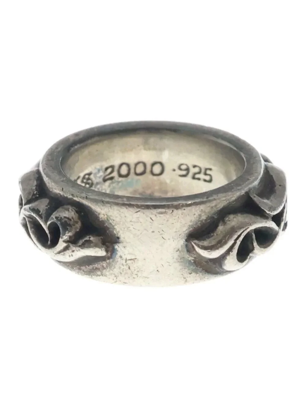 Chrome Hearts Dbl Narrow Vine Band Double Silver Ring